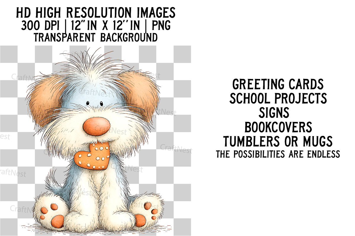 Cute Christmas Fluffy Dogs, an Illustration by Craft Nest (Photo 2 of 6)