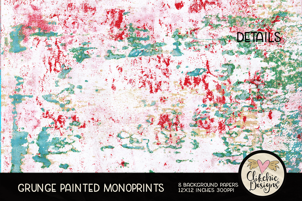 Grunge Painted Monoprint Backgrounds, a Texture Graphic by Clikchic Designs (Photo 5 of 5)