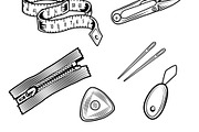 Vintage sewing accessory logo set, an Object Illustration by LogosDen (Thumbnail 2 of 3)