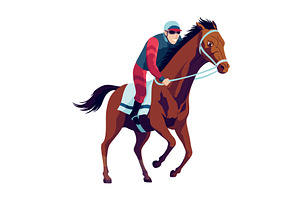 Jockey riding racehorse on a fast, an Animal Illustration by the8monkey