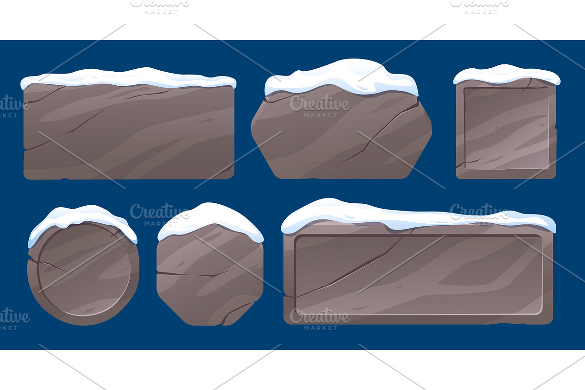 Stone frames of various shapes with, an Object Illustration by Vectorbuum