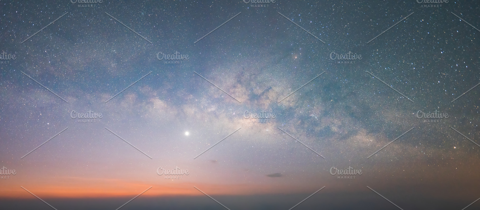 Close up of the milky way with bright stars on blue sky at night, a Background Photo by Tampatra