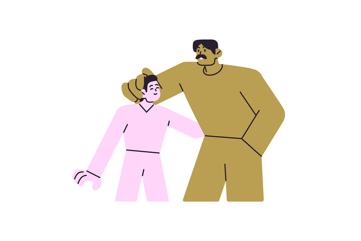 Happy families hugging with kids set, a Person Illustration by PaperTrident (Photo 4 of 10)