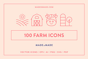 Farm Line Icons