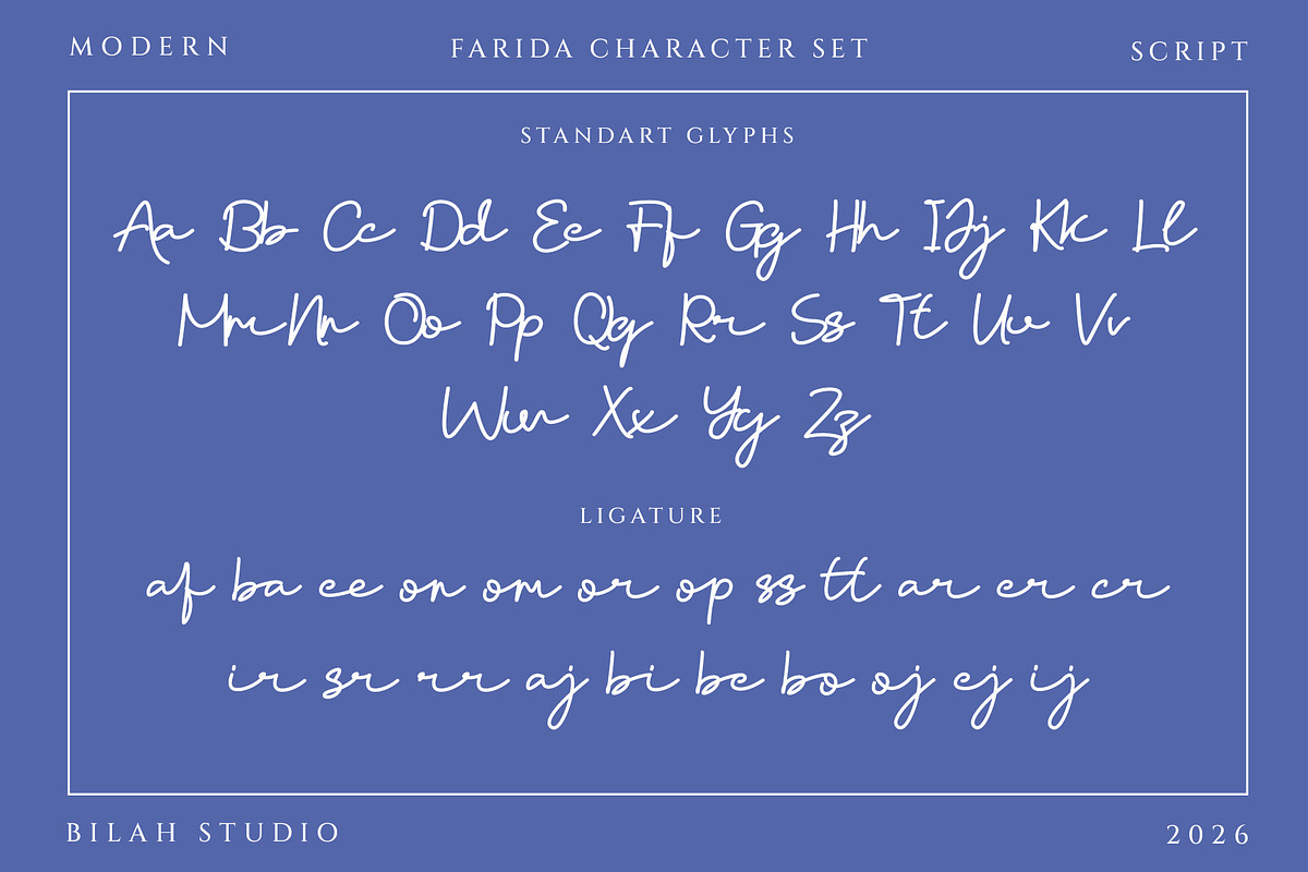 Farida Signature Script Font, a Script Font by Bilahstudio (Photo 11 of 12)