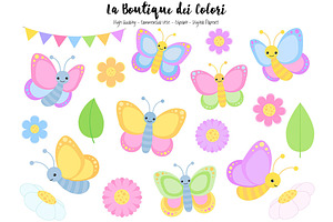 Pastel Butterfly Clipart