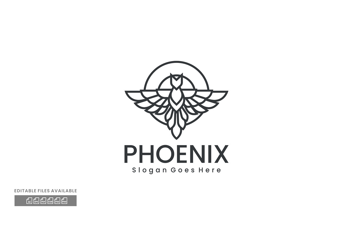 Phoenix Line Art Logo, a Branding & Logo Template by ivan_artnivora