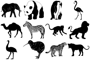 Wild/African Animal Silhouettes