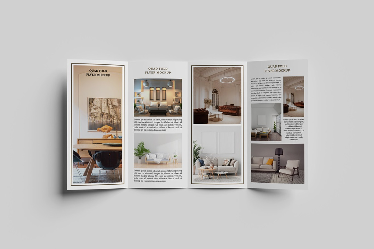 Quadruple Fold Brochure Mockup, an Advertising Mockup by Rezaandika97 (Photo 2 of 7)