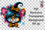 Mouse with Witch Hat PNG Bundle, a Graphic by Clipart Bloom (Thumbnail 11 of 11)