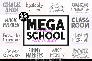 MEGA Back-To-School Font Bundle, a Handwritten Font by Blush Font Co.