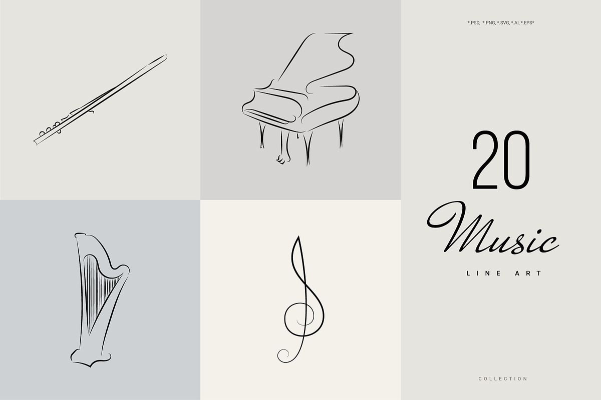 Music. Line Art Collection, an Illustration by le-genda (Photo 6 of 7)