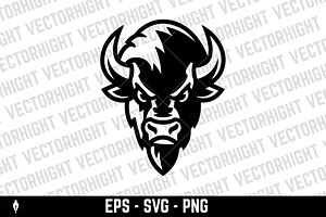 Illustration of bison head, a Graphic by Vectorhight