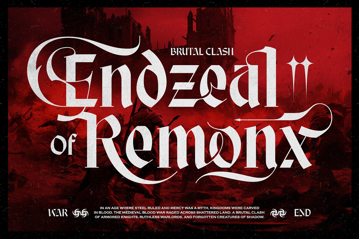 Kensy Zorem Typeface, a Blackletter Font by alit design (Photo 7 of 20)