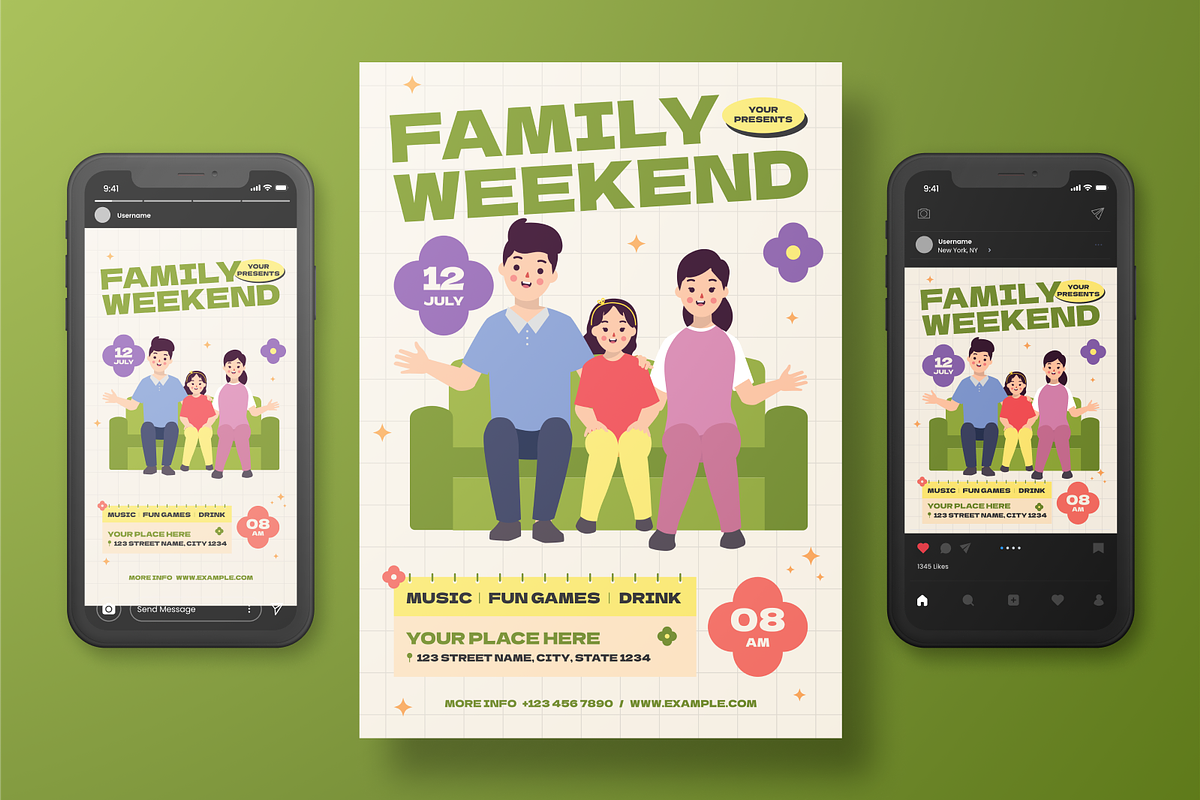 Family Weekend Event Flyer Set, a Flyer Template by Annora Studio (Photo 2 of 6)