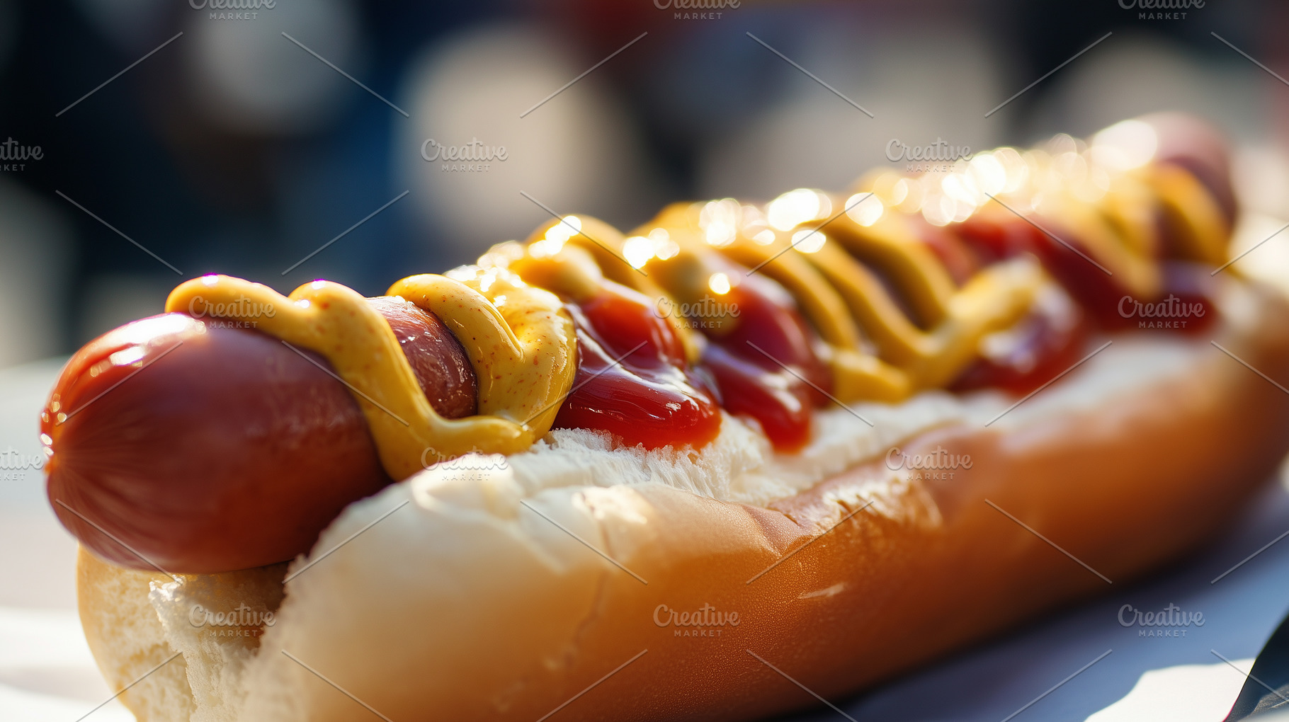 Close up on a classic hotdog, a Food & Drink Photo by MistyDay