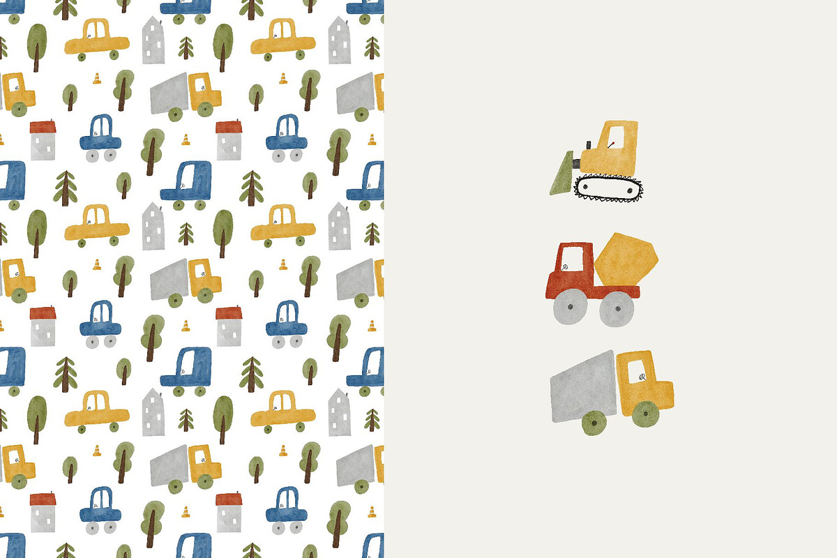 Cute Watercolor Cars, a Transportation Illustration by Cute And Wild (Photo 6 of 7)