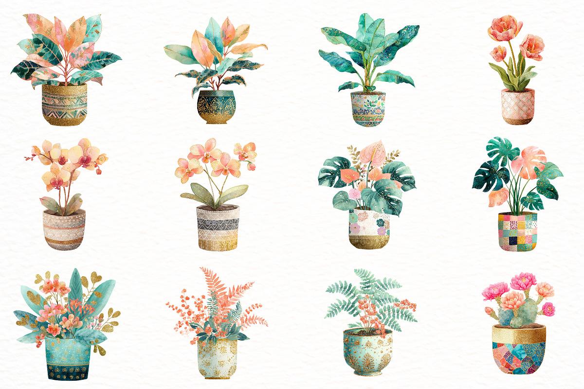 Spring Houseplants Clipart, an Illustration by Designworld (Photo 4 of 5)