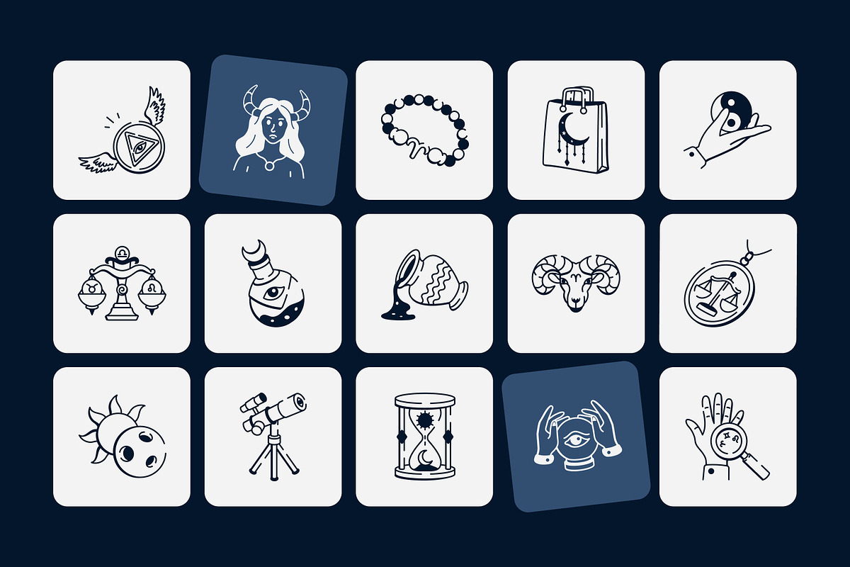 Zodiac Drawing Art Set, an Outline Icon by Vectors Market (Photo 6 of 8)