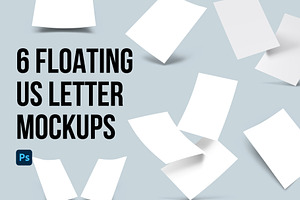 6 Floatings US Letter Mockups, an Object Graphic by Loudoun Design Co.