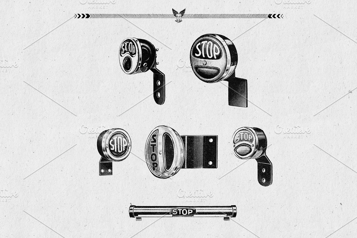 Classic Motor Bike Car Parts '33-'39, an Illustration by ArtefShop (Photo 11 of 13)