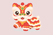 Festive Lion Mascot Illustration, a Seasonal Illustration by Artpon Illustration (Thumbnail 2 of 3)