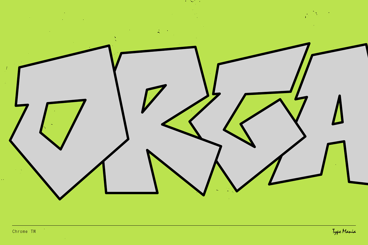 Chrome TM – Graffiti Font, a Handwritten Font by Type Mania (Photo 8 of 12)