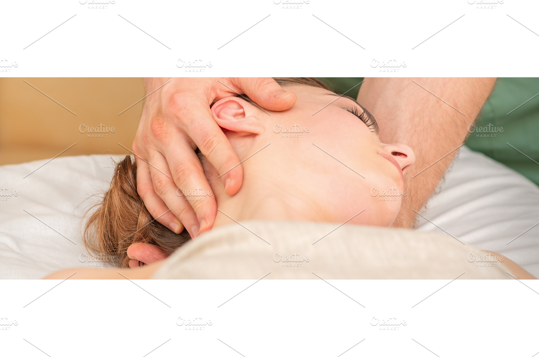 Osteopath doing massage on the, a Health & Medical Photo by okskukuruza