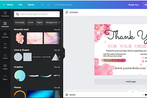 Thank You Card Business, Canva