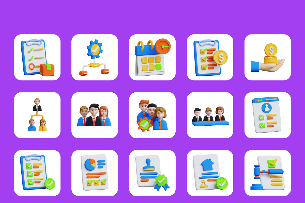 3D Animated Business Model Icon Set, a Characters & Person 3D Model by Flat Icons (Photo 4 of 5)