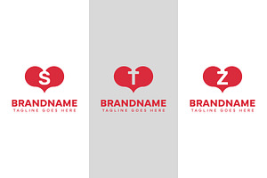 Letter S T Z Love Logo Set, a Branding & Logo Template by Pray Art Design Studio