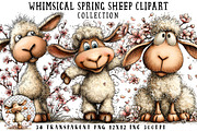 Whimsical Spring Sheep Clipart, an Illustration by OK Design (Thumbnail 1 of 6)