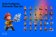 3D Clay Chibi Firefighter Character, an Object Graphic by Pengedar Seni (Thumbnail 3 of 3)