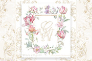 Floral Wedding Crest Png watercolor, a Decorative Illustration by WonderWonder (Thumbnail 1 of 6)