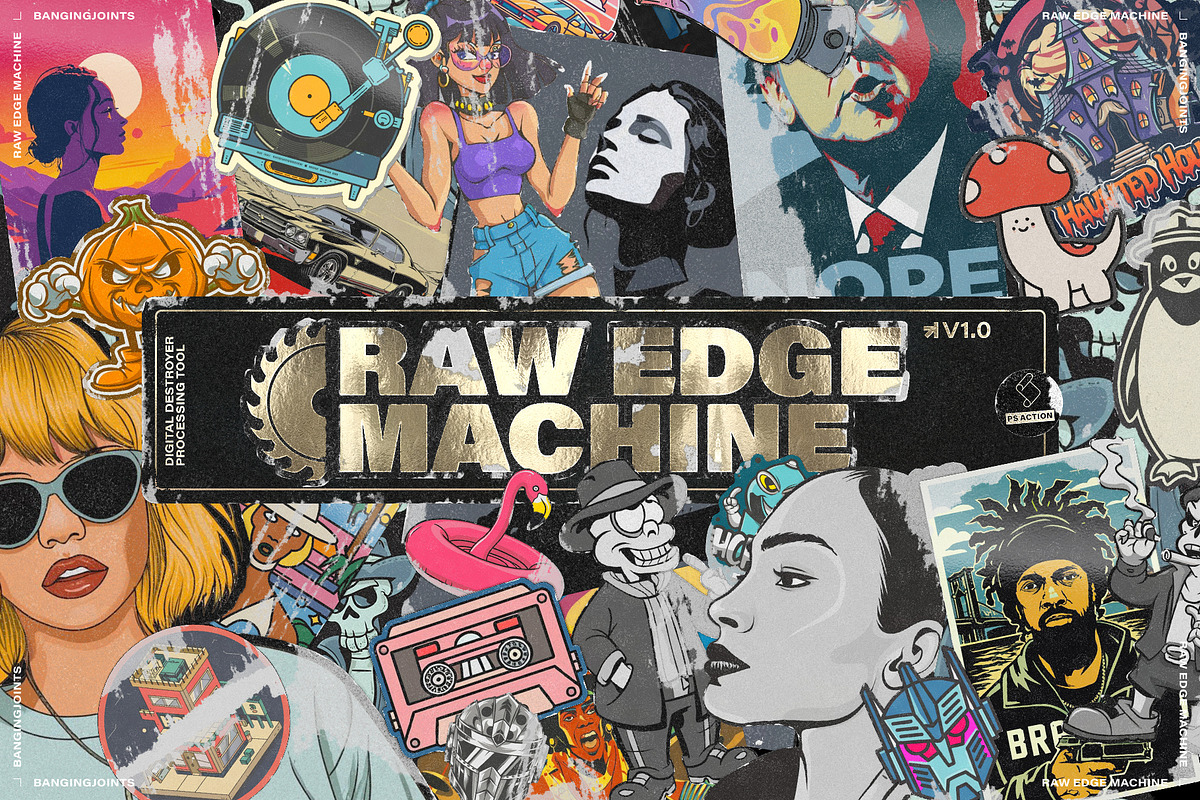 Raw Edge Sticker Poster Machine, an Action Add-On by bangingjoints (Photo 1 of 8)
