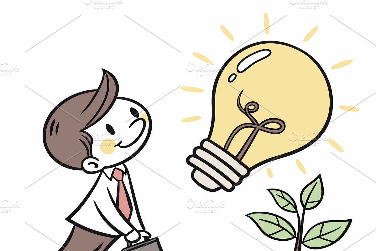Businessman discovers brilliant idea, a Person Illustration by SouravDesign (Photo 3 of 3)