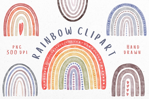 Watercolor Rainbow Clipart PNG
