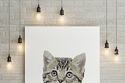 Cat Peekaboo Watercolor Christmas, an Object Graphic by mollyli.ai (Thumbnail 5 of 5)