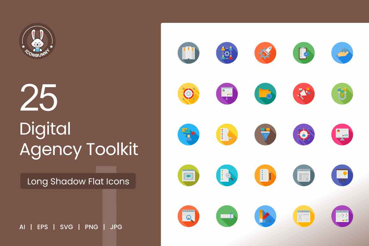25 Digital Agency Toolkit Icons, a Solid Icon by IconBunny (Photo 1 of 2)