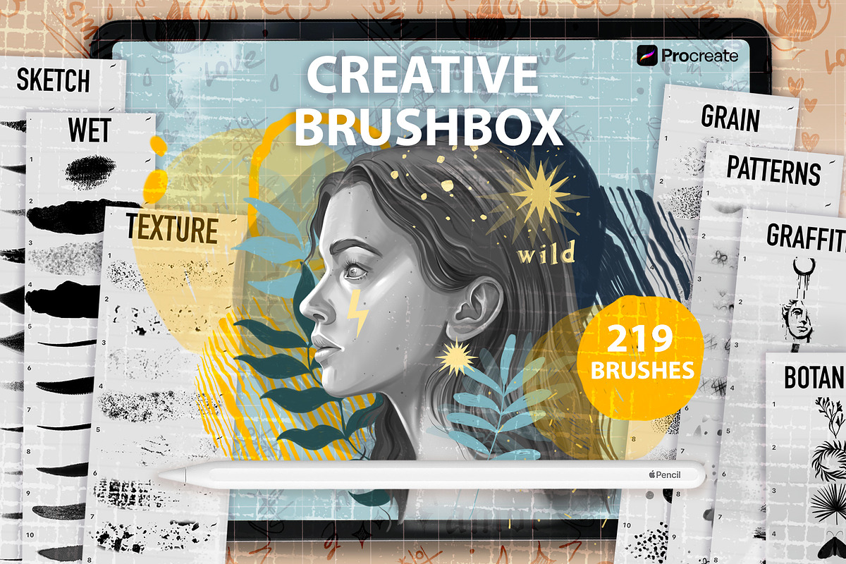 PROCREATE CREATIVE BRUSHBOX, a Brush Add-On by AlexandraArt (Photo 1 of 15)