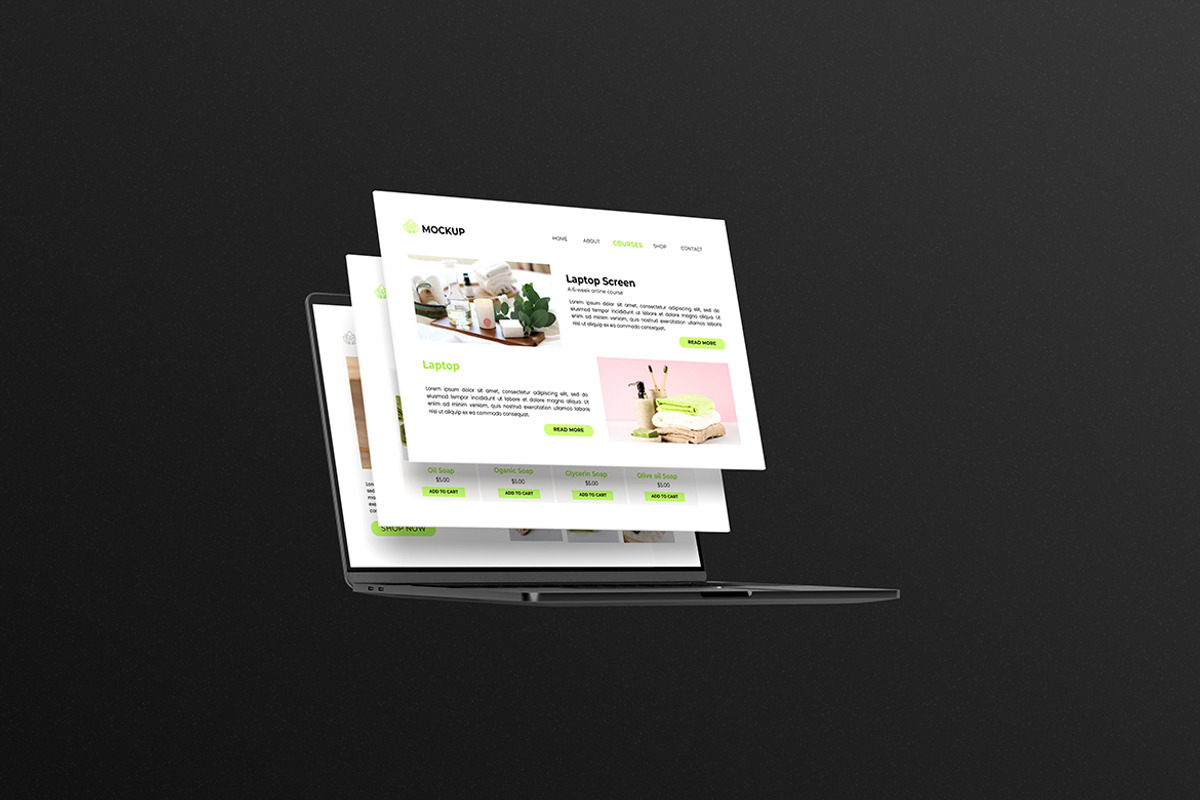 Laptop Screen Website Mockup, a Wearable Device Mockup by Pikachudesign (Photo 3 of 5)