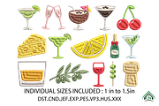 Cocktail Icons Embroidery Design, an Illustration by Craft Nest (Thumbnail 1 of 6)