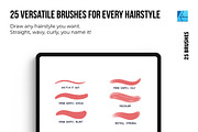 25 Hair Brushes for Affinity, a Brush Add-On by Riveros Illustration (Thumbnail 3 of 9)