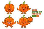 Pumpkin Mascot Vector Pack, an Illustration by MEDZ (Thumbnail 4 of 5)