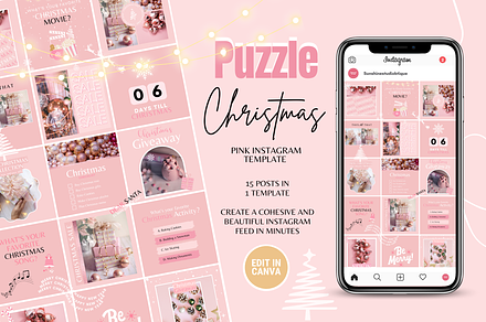 Christmas Instagram Puzzle, a Social Media Template by SunshineStudioBoutique