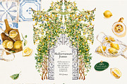 Watercolor Mediterranean summer life, a Decorative Illustration by Pamyatka Shop (Thumbnail 8 of 25)