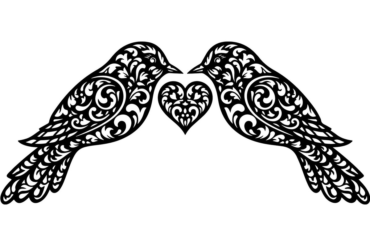 Birds on Branch Vector Collection, a Decorative Illustration by Designer_Momina (Photo 17 of 21)