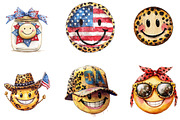 Happy Smiley Face Leopard 4th of, a Seasonal Illustration by DreamArtGraphic (Thumbnail 2 of 4)