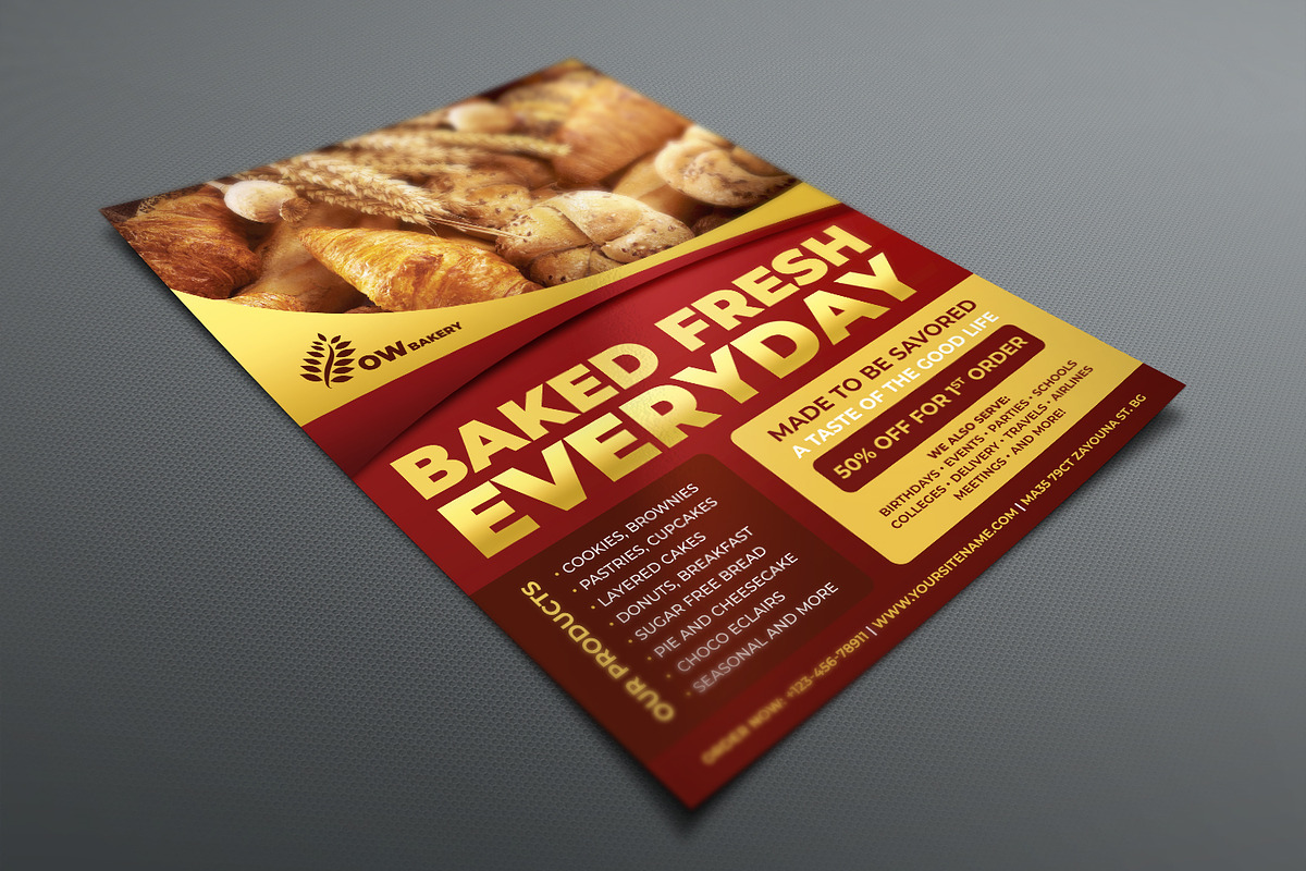 Bakery Flyer Template, a Flyer Template by OWPictures (Photo 3 of 3)