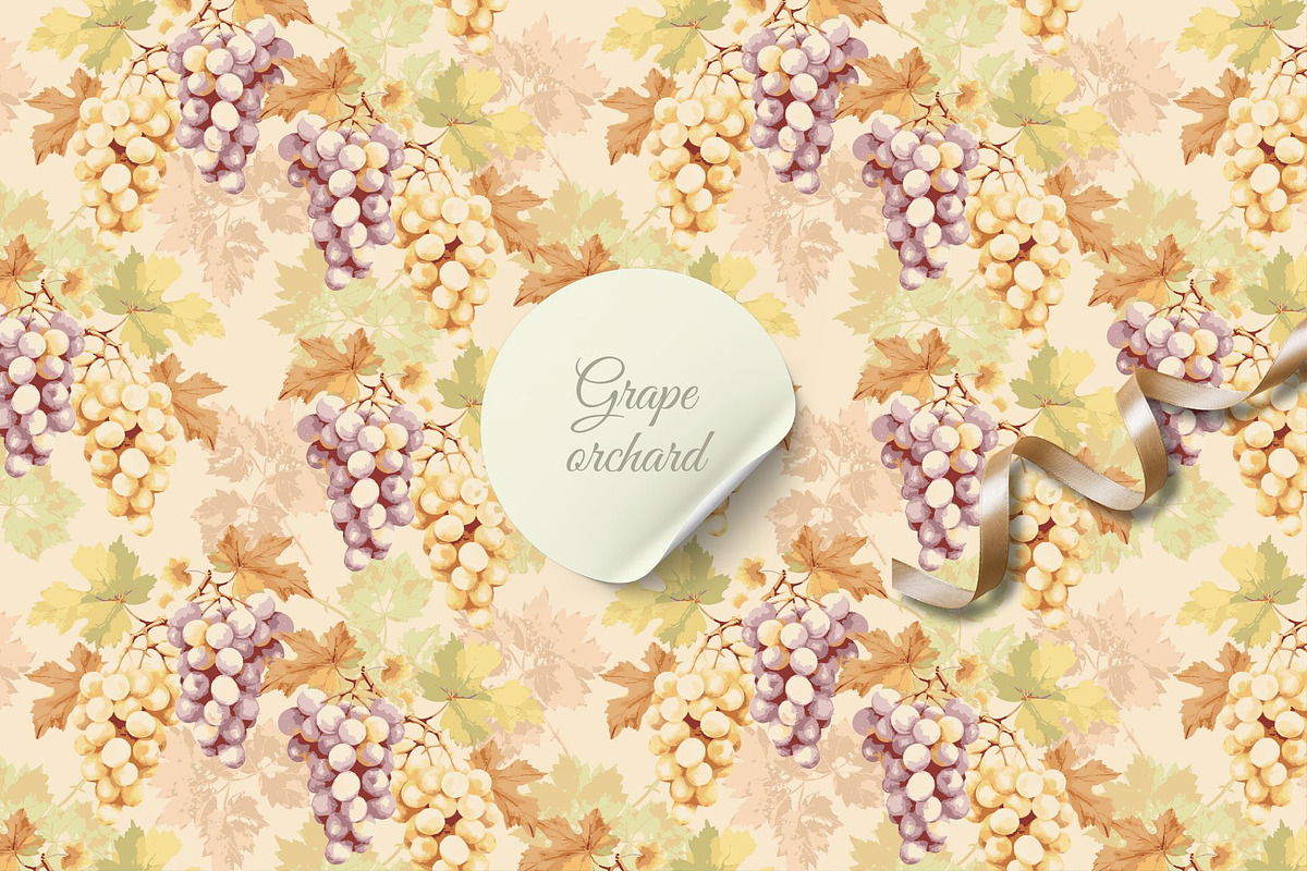 GRAPE ORCHARD - Seamless Pattern, a Pattern Graphic by Debby Blooms (Photo 1 of 5)